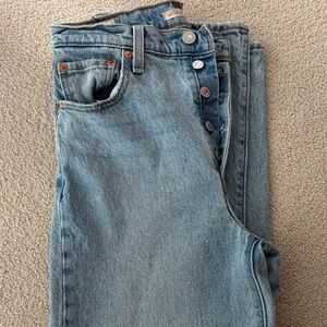 Levi's Ribcage Straight Ankle Jeans - Light Blue